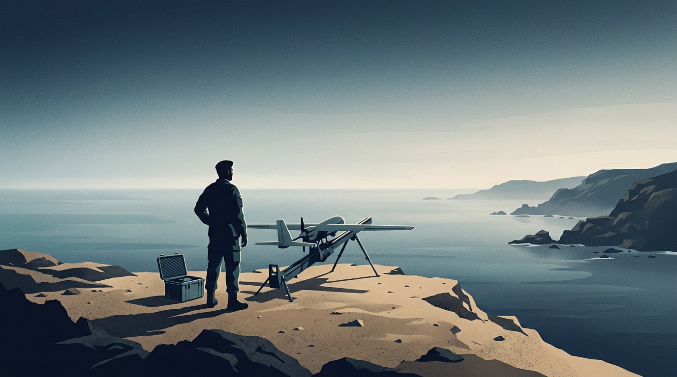 Illustration éditoriale générée en lien avec Drones et missiles replacent la défense européenne au premier plan.